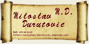 Miloslav Durutović vizit kartica